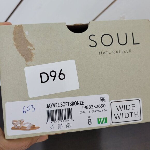 NEW Soul Naturalizer Jayvee Ankle Strap Sandals Metallic Mauve Faux Leather 8W - Picture 10 of 10